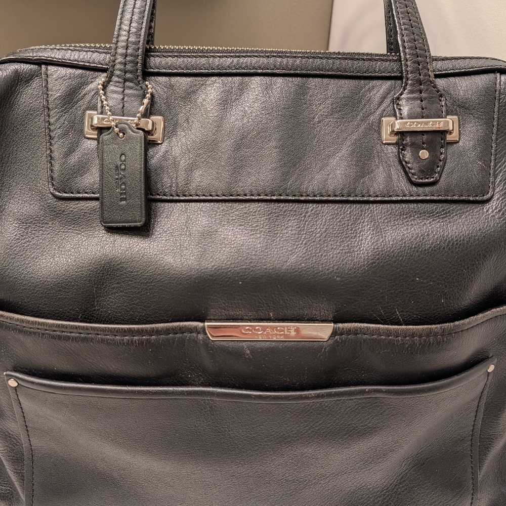 🖤EUC Coach Taylor Bette Genuine Smooth Leather Shoulder Satchel Bag, Black, LG - Picture 9 of 16